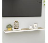 Wandschap zwevend 120x23,5x3,8 cm MDF eikenkleurig en wit326585