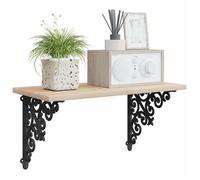 VIDAXL Étagère flottante Supports d'étagère murale - 2 pc - Noir - 9 5x9 5x3 cm - Acier Conception pratique 76184