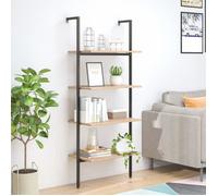 Vidaxl Étagère Inclinée À 4 Niveaux Marron Clair Et Noir 64x35x152,5cm Multicolore