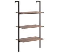 vidaXL Étagère inclinée à 3 niveaux Marron foncé et noir 64x35x120,5cm