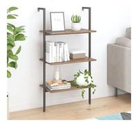 Etagère inclinée à 3 niveaux Marron foncé et noir 64x35x120,5cm336380