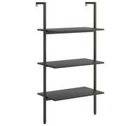 vidaXL Étagère inclinée à 3 niveaux Noir 64x35x120,5 cm