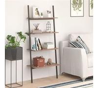 Vidaxl Étagère Inclinée À 4 Niveaux Marron Foncé Et Noir 64x34x150,5cm Multicolore