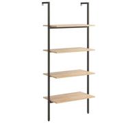 vidaXL Étagère inclinée à 4 niveaux Marron clair et noir 64x35x152,5cm