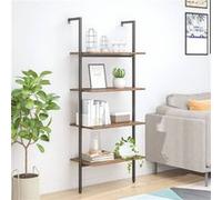 Étagère Inclinée à 5 Niveaux Marron Foncé et Noir 64x35x185 cm Échelle vidaXL