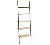 vidaXL Étagère inclinée 5 niveaux – Bibliothèque étagère échelle Marron clair/Noir 64x34x185,5 cm