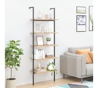 Vidaxl Étagère Inclinée À 5 Niveaux Marron Clair Et Noir 64x35x185cm Multicolore