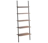 vidaXL Étagère inclinée à 5 niveaux Marron foncé et noir 64x34x185,5cm