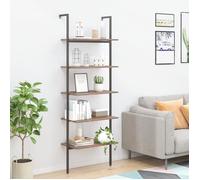 vidaXL Étagère inclinée à 5 niveaux Marron foncé et noir 64x35x185 cm 336386
