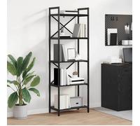 VIDAXL Étagère industrielle chêne noir 56x34x171 cm, 5 tablettes, cadre acier