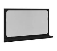 vidaXL Étagère Miroir Chêne Noir 60 x 10.5 x 37 cm Bois d'ingénierie, Cabinet de Salle de Bain, Miroir Rectangulaire, Pratique et Stylé, Rangement au Mur, Espace de Toilettage Organisé