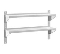 vidaXL Étagère murale 2 niveaux 100×23,5×60 cm argenté en acier inoxydable, flottante
