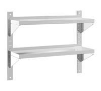 Vidaxl Étagère Murale 2 Niveaux 75x23,5x60 Cm Argenté Acier Inoxydable Multicolore