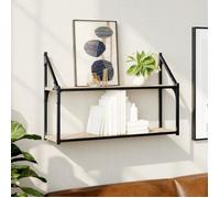 vidaXL Étagère murale 2 niveaux – Bibliothèque flottante 80×21×51 cm Chêne Sonoma