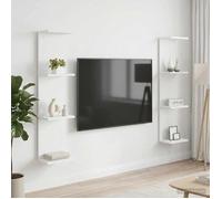 vidaXL Étagère murale 2 pièces Blanc 25 x 15 x 100 cm en bois d'ingénierie Moderne Salon