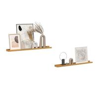 vidaXL Étagère Murale 2 pcs Beige 80 x 9 x 3 cm Bois d'ingénierie, Salle de séjour, Design rectangulaire, Fonctionnalités Modernes, Matériaux durables, Configuration modulaire, Idéal pour des espaces