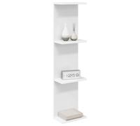 vidaXL Étagère Murale 2 pcs Blanc 25 x 15 x 100 cm Bois d'ingénierie, Étagères murales Modernes, Rangement élégant en Bois, déco Minimaliste pour Votre Salon