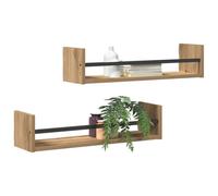 vidaXL Étagère Murale 2 pcs Chêne Artisanal 60 x 16 x 14 cm, Étagère Murale rectangulaire Moderne, Solution de Rangement Chic, Gain de Place, Accessoire Fun pour Le Salon