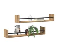 vidaXL Étagère Murale 2 pcs Chêne Artisanal 80 x 16 x 14 cm, Étagère Murale rectangulaire Moderne, Solution de Rangement Chic, Gain de Place, Accessoire Fun pour Le Salon