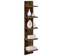 vidaXL Étagère Murale 2 pcs Chêne fumé 22 x 15 x 100 cm, Étagères murales Modernes, Rangement élégant en Bois, déco Minimaliste pour Votre Salon