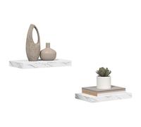 vidaXL Étagère Murale 2 pcs Marbre Blanc 40 x 23,5 x 4 cm, Étagère Murale rectangulaire, Meubles Modernes, Solution de Rangement Durable, déco intérieure, Gain de Place
