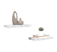 vidaXL Étagère Murale 2 pcs Marbre Blanc 50 x 23,5 x 4 cm, Étagère Murale rectangulaire, Meubles Modernes, Solution de Rangement Durable, déco intérieure, Gain de Place