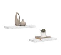 vidaXL Étagère Murale 2 pcs Marbre Blanc 60 x 23,5 x 4 cm, Étagère Murale rectangulaire, Meubles Modernes, Solution de Rangement Durable, déco intérieure, Gain de Place