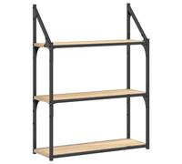 vidaXL Étagère Murale 3 Niveaux, Bibliothèque Suspendue, Armoire à Livres Flottante, Meuble de Rangement Salon Bureau Maison Intérieur, Moderne, Chêne Sonoma Marron G