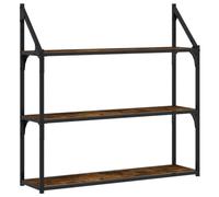 Wandrek 3-laags 80x21x78,5 cm bewerkt hout gerookt eikenkleurig835456