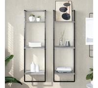 vidaXL Étagère murale 3 niveaux sonoma gris 30x25x100 cm