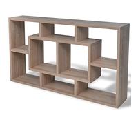 vidaXL Étagère murale 8 compartiments Meuble de rangement couleur chêne