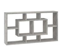 vidaXL Étagère Murale 8 Compartiments Flottante Suspendue Meuble de Rangement Chambre à Coucher Salle de Séjour Maison Intérieur Gris Béton