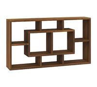 vidaXL Étagère Murale 8 Compartiments Flottante Suspendue Meuble de Rangement Chambre à Coucher Salle de Séjour Maison Intérieur Chêne Marron