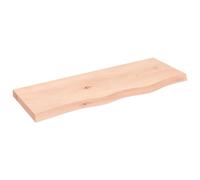 vidaXL Étagère murale 80x30x(2-4) cm Bois de chêne massif non traité, bord vivant, Marron