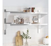 vidaXL Étagère murale flottante 2 niveaux 100 x 40 x 60 cm argenté acier inoxydable
