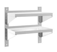 vidaXL Étagère murale 2 niveaux flottante 50x30x48 cm argenté acier inoxydable