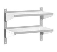 vidaXL Étagère murale 2 niveaux 75×40×60 cm argenté en acier inoxydable