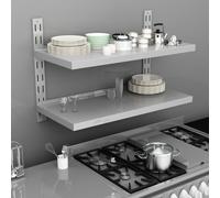 Vidaxl Étagère Murale À 2 Niveaux Acier Inoxydable 100x30 Cm