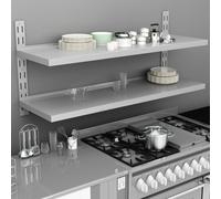 Vidaxl Étagère Murale À 2 Niveaux Acier Inoxydable 150x30 Cm