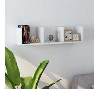 vidaXL Étagère murale à CD flottante blanche 75x18x18 cm Bois d'ingénierie