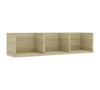 vidaXL Etagère Murale à CD Etagère Flottante Etagère Suspendue Stockage Rangement Salon Maison Couloir Intérieur Chêne Sonoma 75x18x18 cm Bois d'Ingénierie