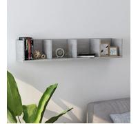 Étagère murale à CD Gris béton 100x18x18 cm Aggloméré