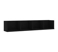 Étagère Murale À Cd Noir 100x18x18 Cm Aggloméré Vidaxl Vidaxl Noir