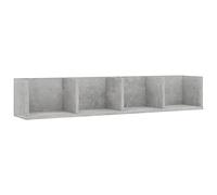 vidaXL Étagère Murale à CD, Meuble de Rangement Suspendu, Organisateur de Maison Salon Salle de Séjour Intérieur, Gris Béton Bois d’Ingénierie