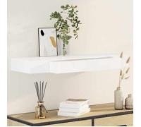 vidaXL Étagère murale avec 1 tiroir MDF Blanc Rangement de livres/DVD Blanc