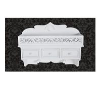 vidaXL Étagère murale 60630 avec 3 tiroirs et 2 crochets Blanche