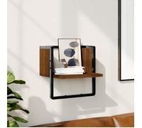 vidaXL Étagère murale avec barre chêne marron 30x25x30 cm 836282