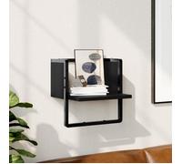 Etagère murale avec barre noir 30x25x30 cm 836278