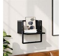 vidaXL Étagère murale avec barre noir 30x25x30 cm 836278 Noir G