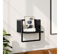 Vidaxl Étagère Murale Avec Barre Noir 30x25x30 Cm Noir